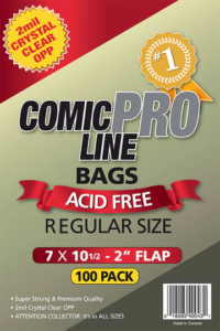 ComicProLine Regular Size Comic Bags 2mil Crystal Clear OPP