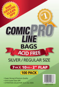 ComicProLine Regular/Silver Size Comic Bags 2mil Crystal Clear OPP