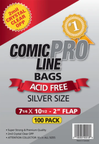 ComicProLine Silver Size Comic Bags 2mil Crystal Clear OPP